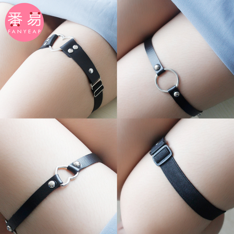 特价腿环女暗黑小腿装饰性感jk日系cos饰品皮带大腿圈可爱可调节单杠