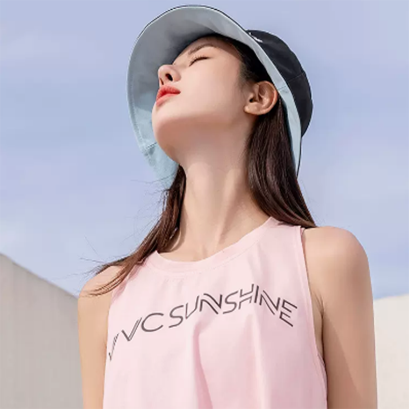 VVC柠下渔夫帽超大女夏季遮阳防晒日系新款双面防紫外线大檐太阳 格子 货期5-10天