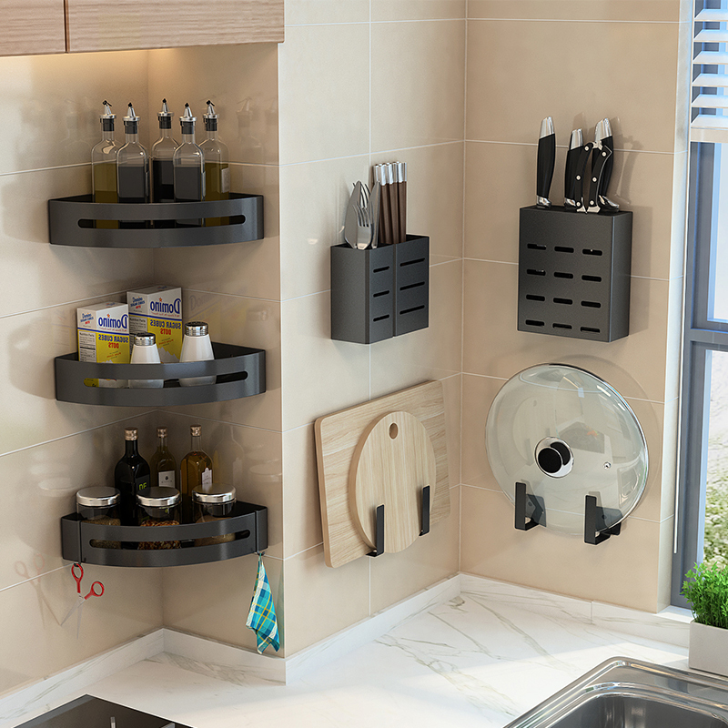 厨房置物架304落地多层三角墙角转角架放锅架子多功能厨具06162