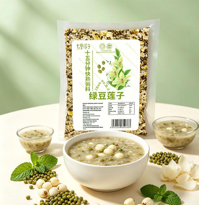 七里浮子 15分钟快熟绿豆莲子膳食粥料 450g高清大图