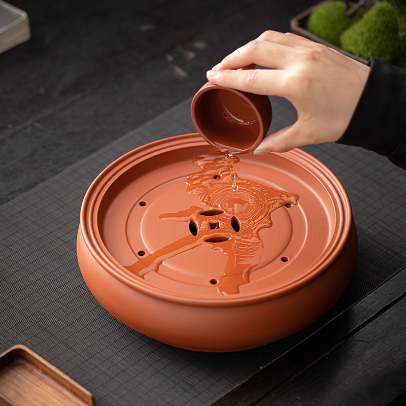 苏氏陶瓷(SUSHI CERAMICS)紫砂西施壶4杯配紫砂蓄水茶盘功夫茶具便捷茶具套装