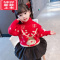 可莉允儿童圣诞新年装女童高领毛衣2022新款潮韩版女宝宝冬装加厚针织衫