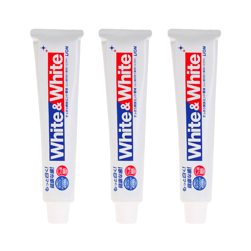 3支丨LION 狮王 WHITE & WHITE 洁白 牙膏 150g/支