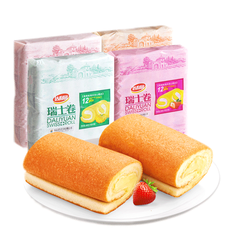 达利园瑞士卷蛋糕多口味多规格240g1袋视频