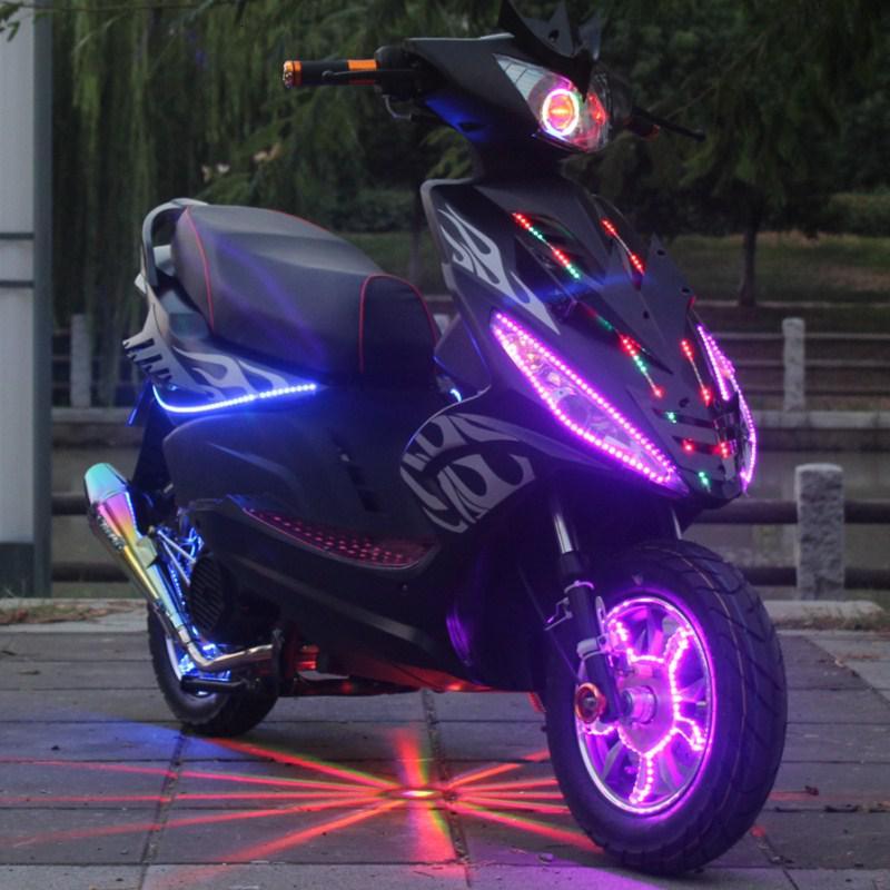 澳派全新改装轮毂灯鬼火摩托车白幽灵整车125cc燃油助理国四电喷跑车
