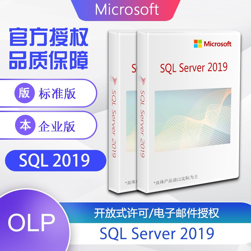 微软正版SQL server 2019数据库15用户/标准版/企业版4核心 + Window server2019标准版