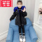 可莉允女童派克服冬装2022新款洋气儿童加绒棉服中大童仿皮草外套可拆卸