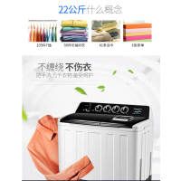 金帅(JINSHUAI) XPB220-2998SD 22公斤 半自动双缸双桶 家用洗衣机 波轮大容量 洗脱分离 矅黑