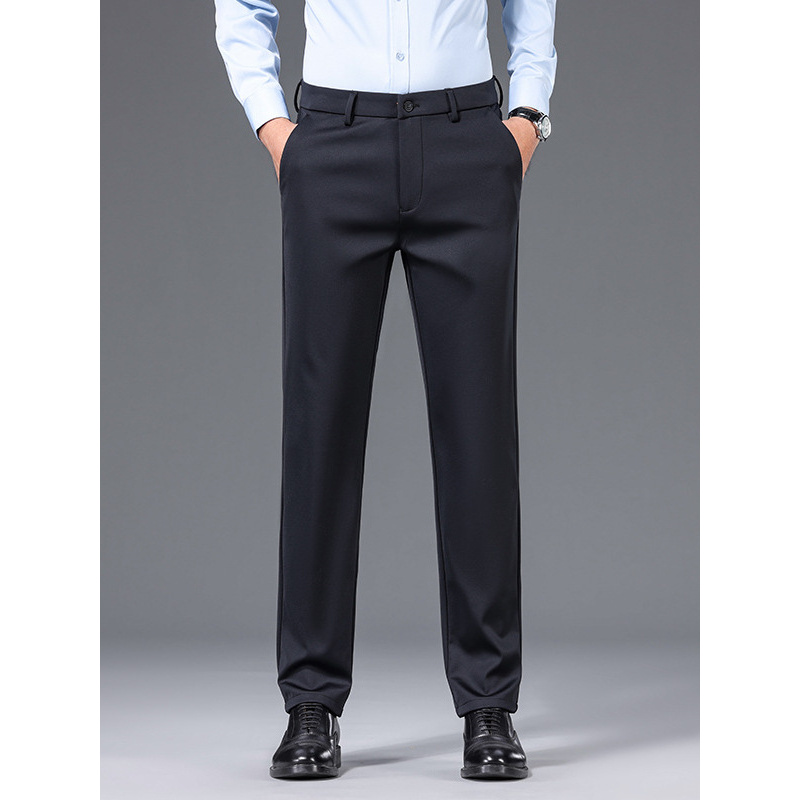 锦纶羊毛混纺大码男装高档轻奢商务日常上班通勤弹力如意腰休闲裤
