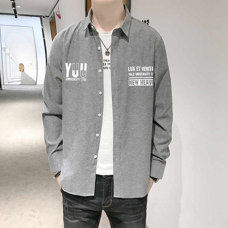 狮臣SHICHEN 长袖男衬衣秋季薄款上衣商务休闲简约衬衫寸衣男士衬衫时尚百搭衬衫男