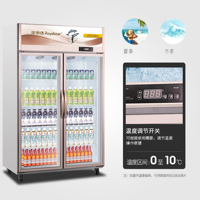 荣事达 经济款 风冷饮料柜上机组 商用展示柜 立式陈列柜 冰柜 冷藏保鲜柜 商用冷柜 啤酒柜 饮料柜LC-1000CF