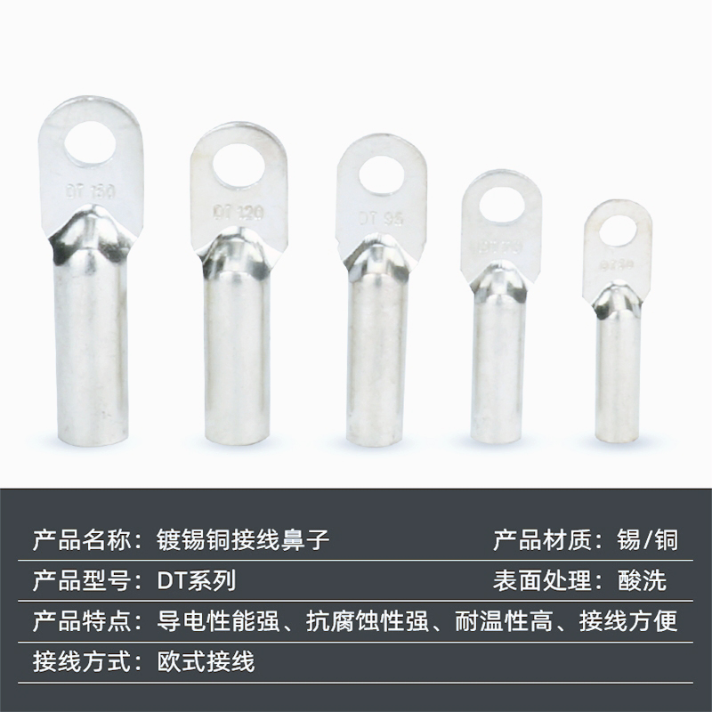 瑞信曜 DT系列接线端子铜线耳镀锡铜鼻子 DT-10高清大图