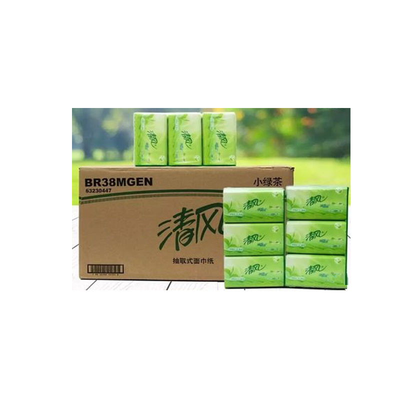 清风抽纸 小绿茶软抽 200抽 整箱
