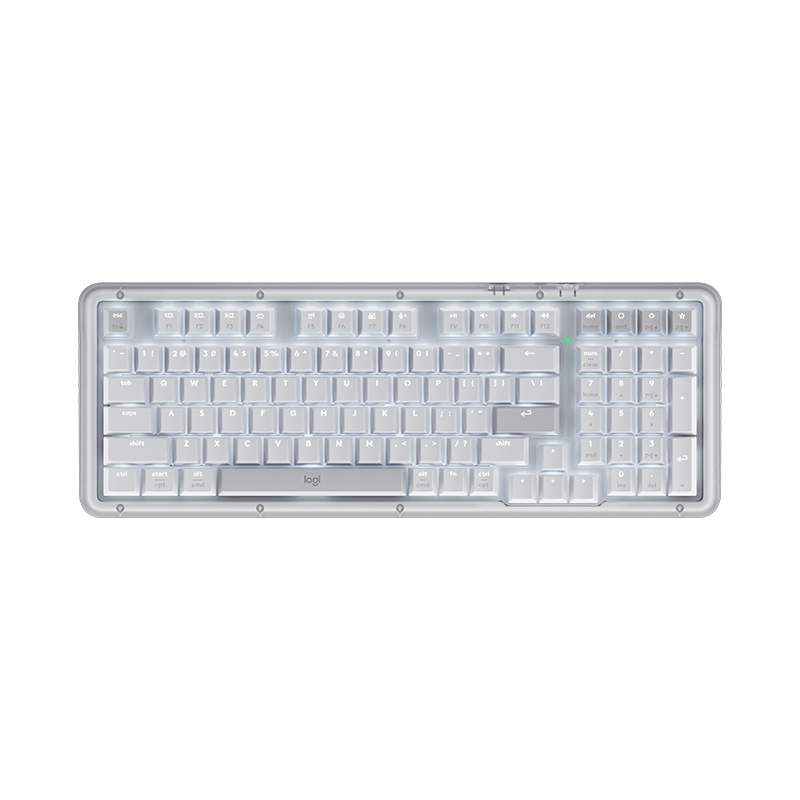 罗技(Logitech)K98M琥珀系列机械键盘无线蓝牙双模AI客制化热插拔gasket结构游戏办公98键盘 白色