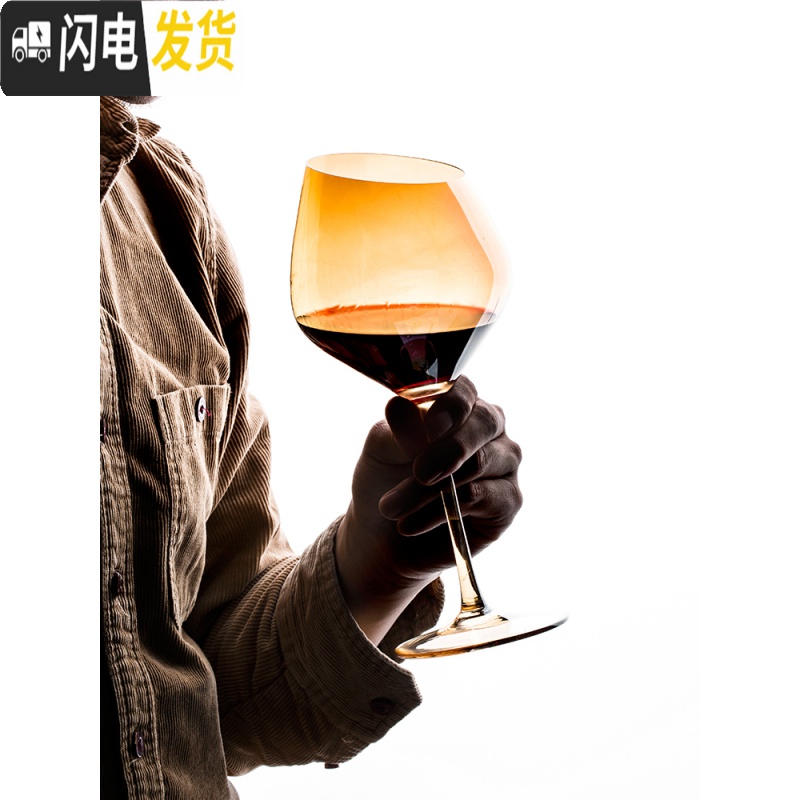 三维工匠ins杯炫彩离子镀透明水晶玻璃酒杯斜口红酒香槟杯白葡萄酒高脚杯 平口香槟杯(烟灰)高清大图