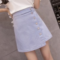 超火的牛仔半身裙夏女韩版2018新款高腰显瘦不规则包臀a字短裙