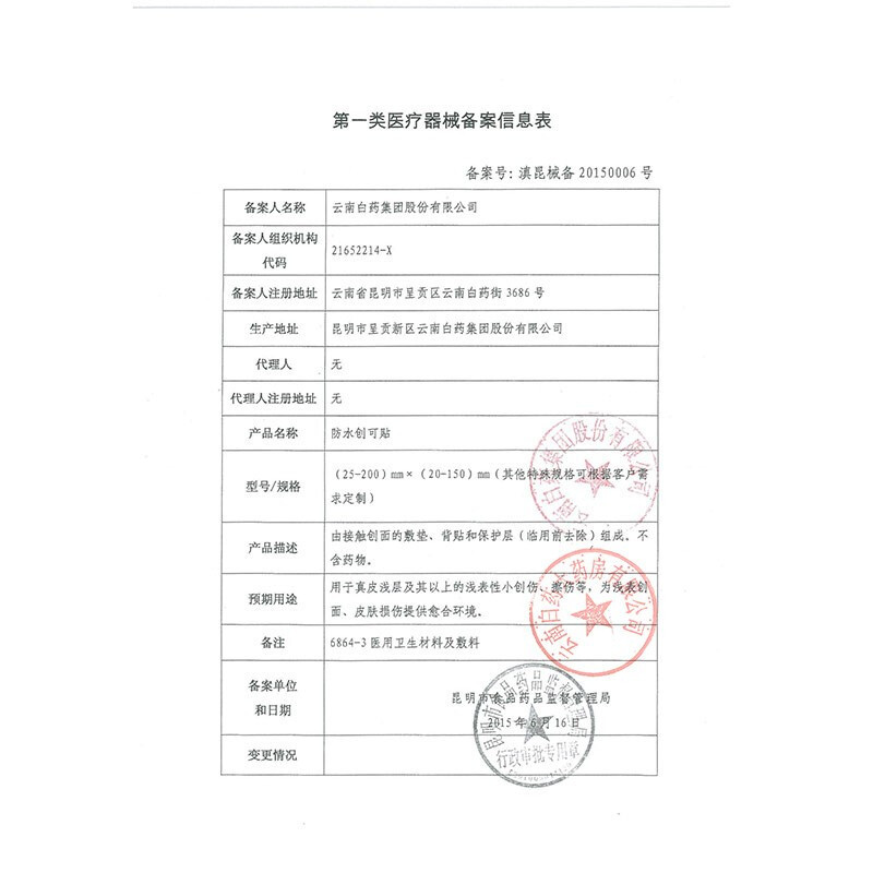 云南白药泰邦创可贴防水透气 护创防磨脚贴家庭装100片 创可贴100片