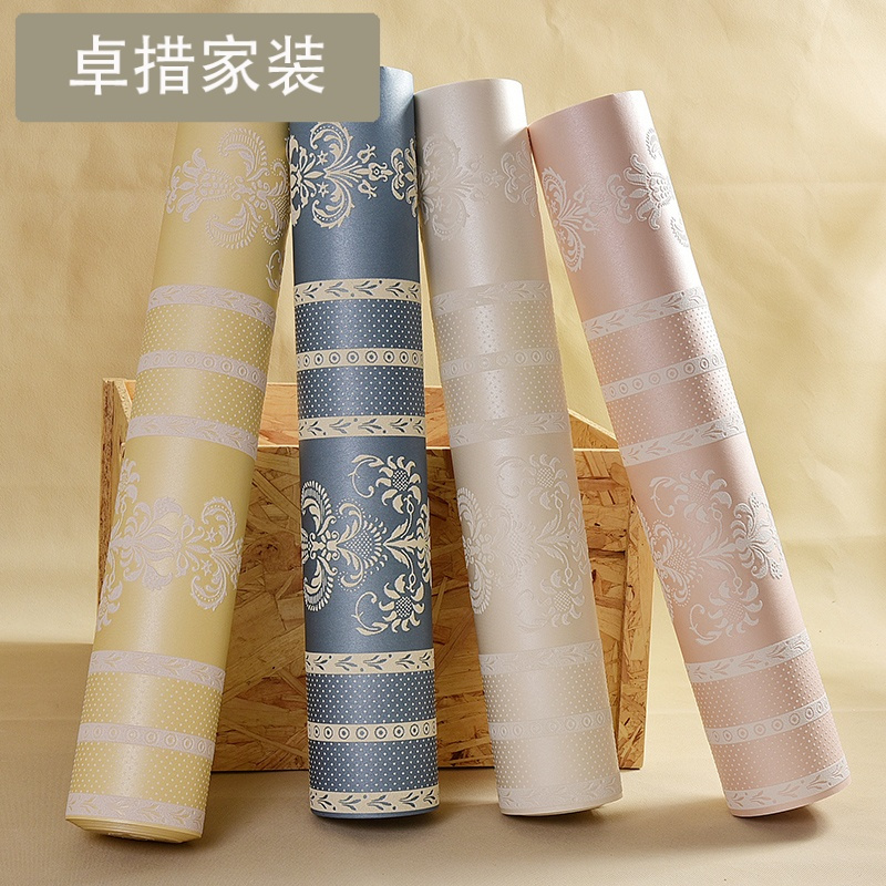 欧式条纹壁纸 3D立体浮雕无纺布墙纸 卧室客厅电视背景墙纸壹德壹