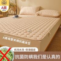 纤维填充夹棉床笠加厚床垫床罩四季通用_698 150x200cm床笠+枕套三件套 【A类面料】雅致-卡其