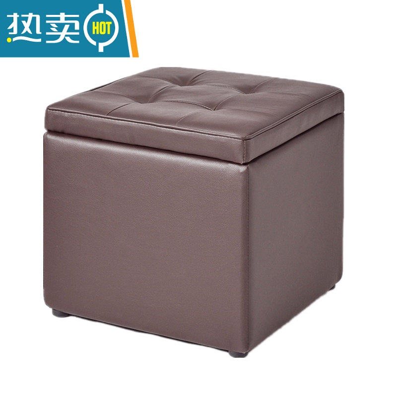 敬平服装店沙发布凳子门口换鞋凳家用穿鞋凳储物脚凳试衣间收纳小皮登收纳凳高清大图