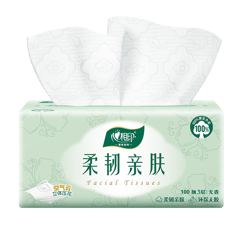 心相印云感柔韧亲肤三层100抽6包塑装抽纸高清大图