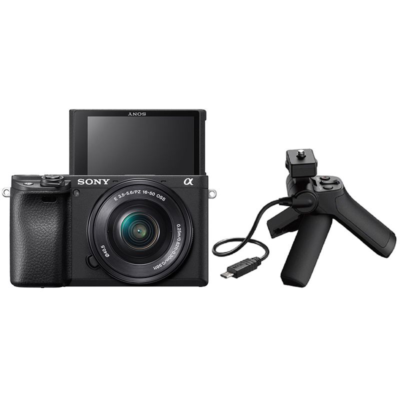 索尼alpha6400微单数码相机旅行vlog手柄套装1650mma6400l黑色2420万