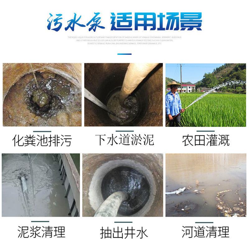 污水泵潜水泵排污抽水泵 220V 750瓦1寸污水泵