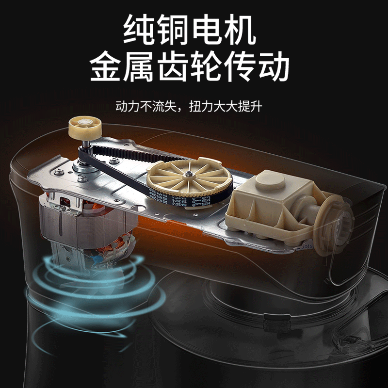 康佳(KONKA)KM-903厨师机家用和面机多功能揉面机搅拌机打蛋器料理机电子式旋钮式 玫瑰金三合一+绞肉器
