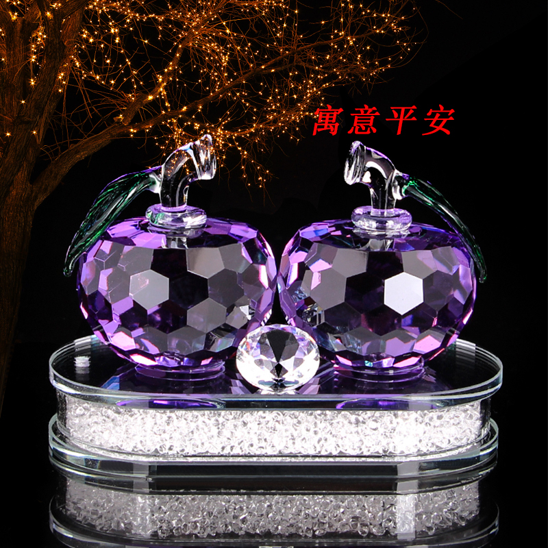 水晶苹果香水瓶座汽车摆件车载装饰水钻底创意礼品车内摆饰