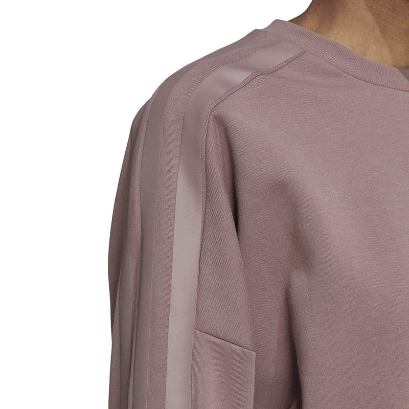 adidas originals 纯色刺绣Logo圆领长袖卫衣 女款 棕色 HM1737