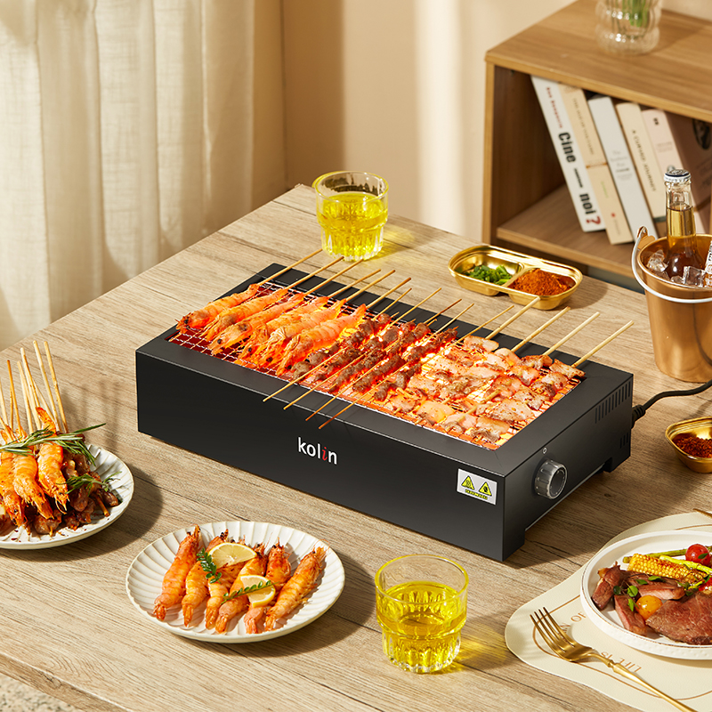 歌林(kolin)L-GL9145K巴顿碳电两用烧烤炉1200W(单位:台)黑色高清大图