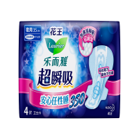 乐而雅超瞬吸纤巧夜用35CM护翼型卫生巾4片(花王出品)