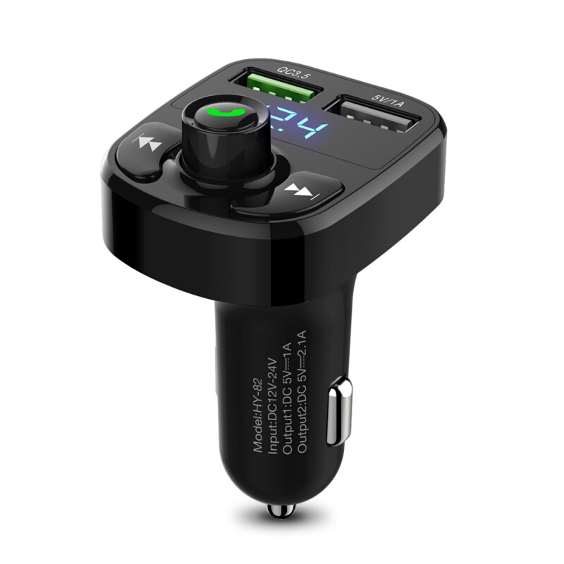 车载MP3播放器多功能蓝牙接收器音乐U盘汽车点烟器车载充电器黑色[送苹果/安卓数据线]官方标配