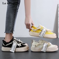 鞋柜网红同款开口笑厚底萌丑鞋帆布鞋女鞋夏款松糕厚底乞丐鞋