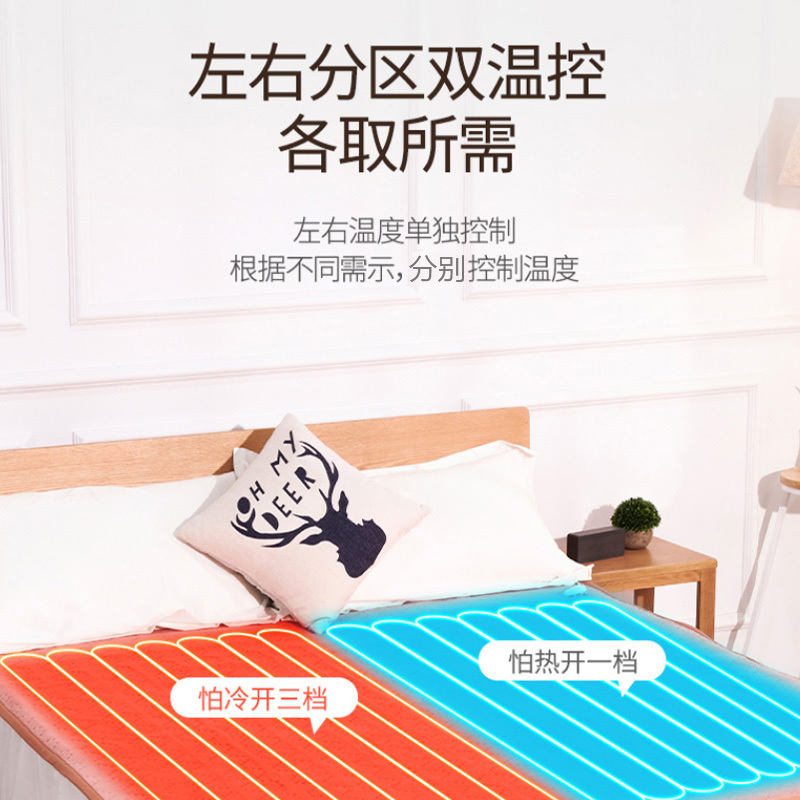 艾美特(Airmate) 电热毯 电褥子(1.8*1.5米) 双人双控电热褥 4档温控电褥毯 无纺布 过热断电 防潮除螨
