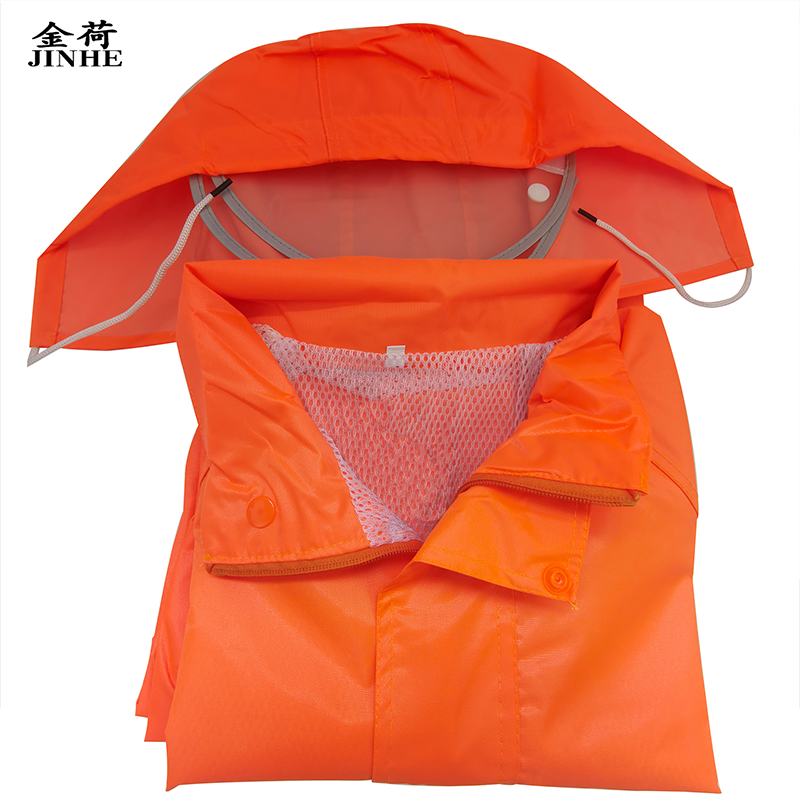 金荷 雨衣 长款雨衣 005连体雨衣 骑车雨衣 橙色 3XL