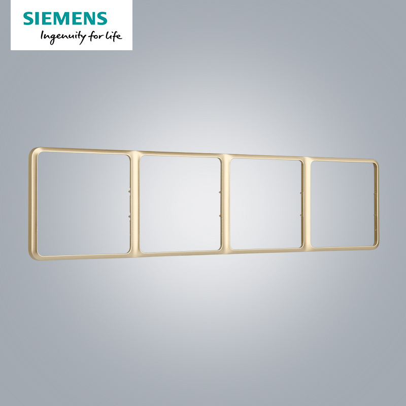 西门子(SIEMENS)开关插座 皓睿砂釉金系列四联边框5UH01183NC03