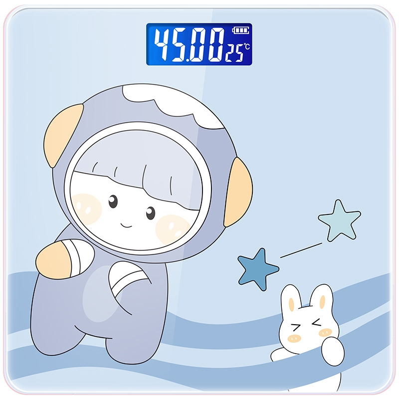 古达体重秤家用精准电子秤卡通女生宿舍家庭可爱充电体重称