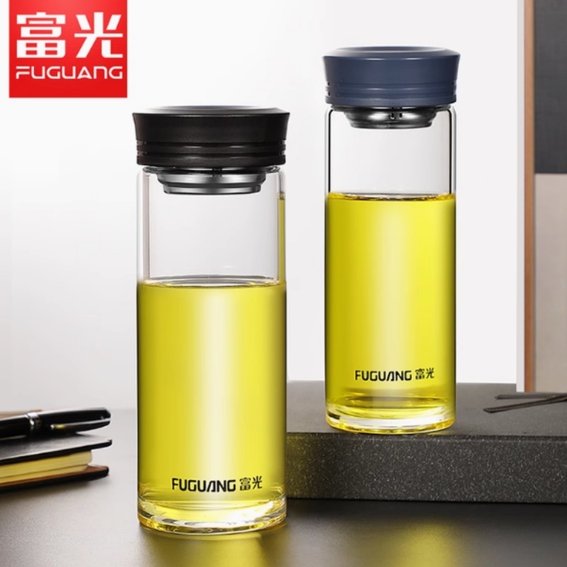富光 致格G1613-SP双层玻璃杯500ml(单位:个)颜色随机发货高清大图