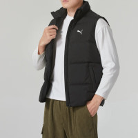 彪马（PUMA）男装羽绒马甲新款运动服保暖鸭绒羽绒服休闲外套687300-01 ZP M 687300-01/黑色