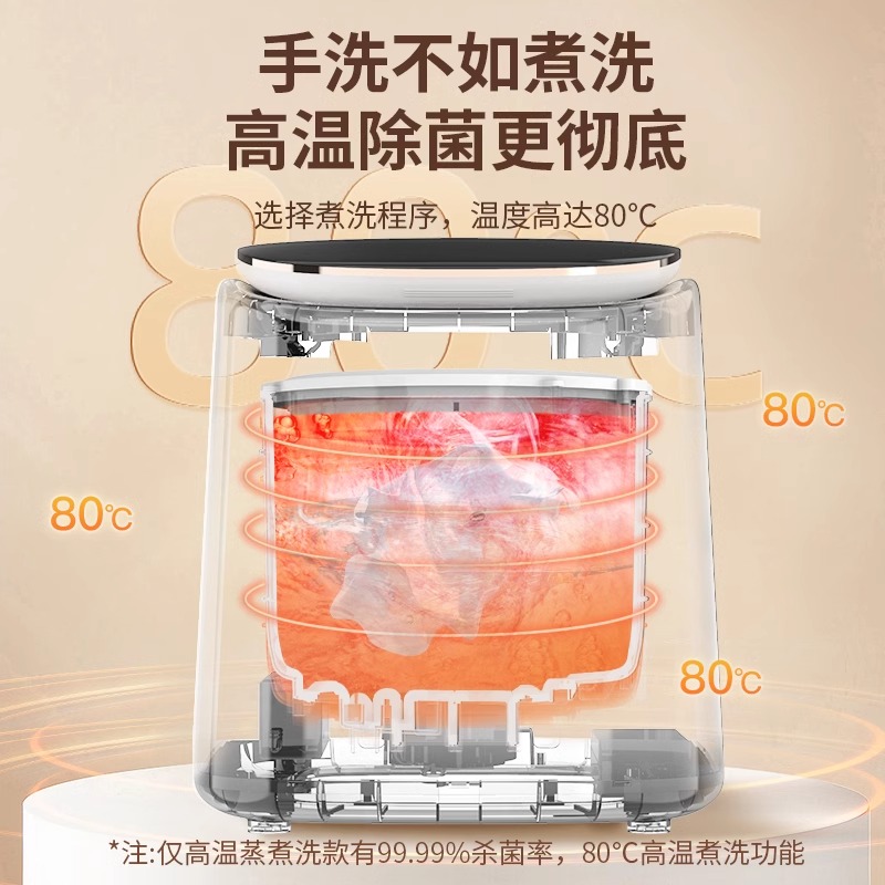 小鸭牌0.5公斤洗内衣内裤袜子专用神器家用洗脱一体小型桌面款全自动迷你洗衣机BLDC直驱变频电机高清大图