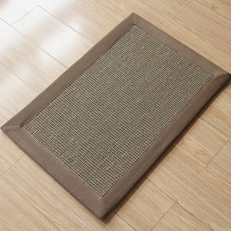 美帮汇玄关进地垫耐脏客厅茶几剑麻地毯简约书房卧室防滑垫定制 S2米灰色布边+防滑胶底 100cm&times;150cm