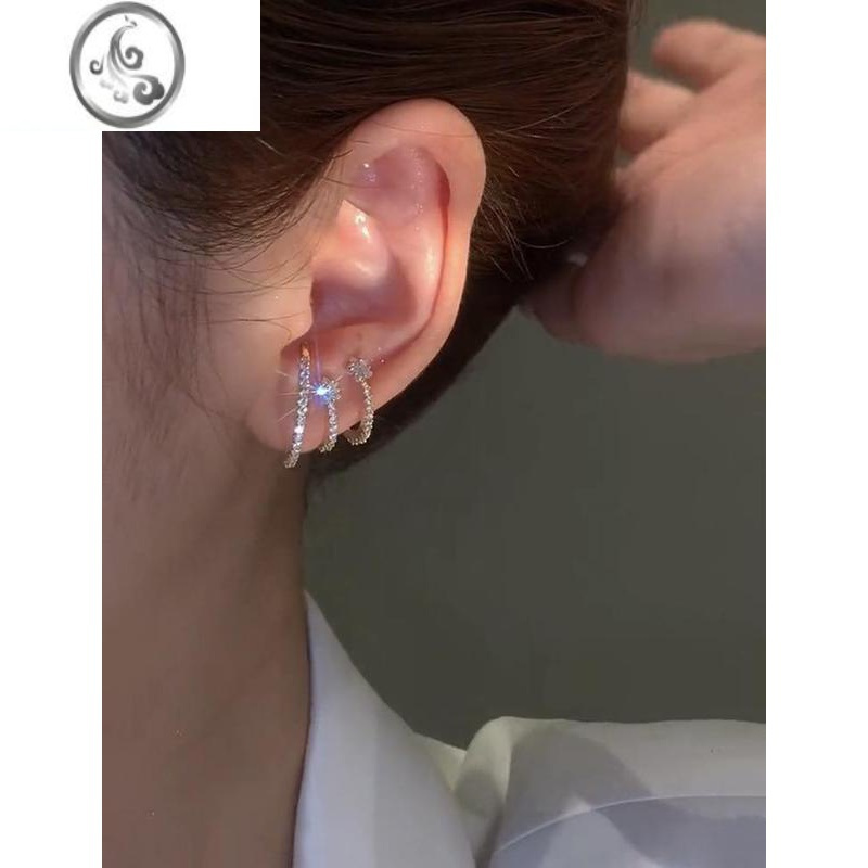 jimi同款微镶星星锆石多层精致耳夹骨耳环女简约个性无耳洞耳饰品
