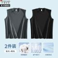 啄木鸟230g重磅纯棉背心男夏季无袖T恤坎肩跑步运动健身老头汗衫 铁灰+黑色230克纯棉 2XL160-180斤