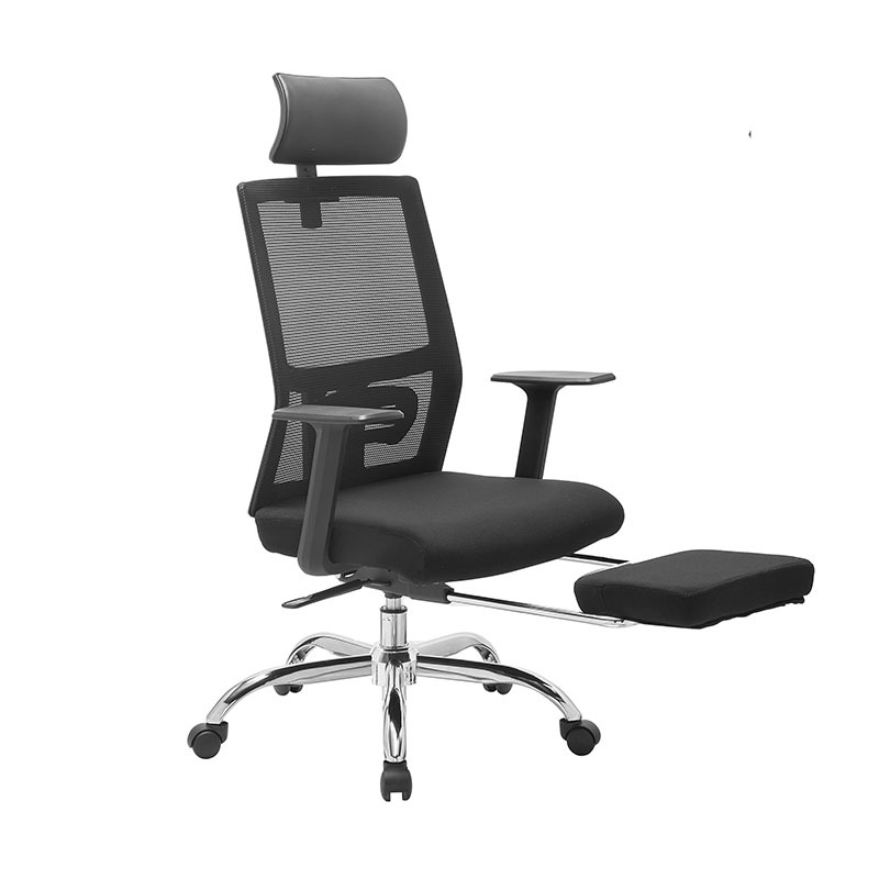 麦格尚 午休椅BK622A 耐磨亲肤办公椅可躺电脑椅电镀气杆职员椅子 黑色