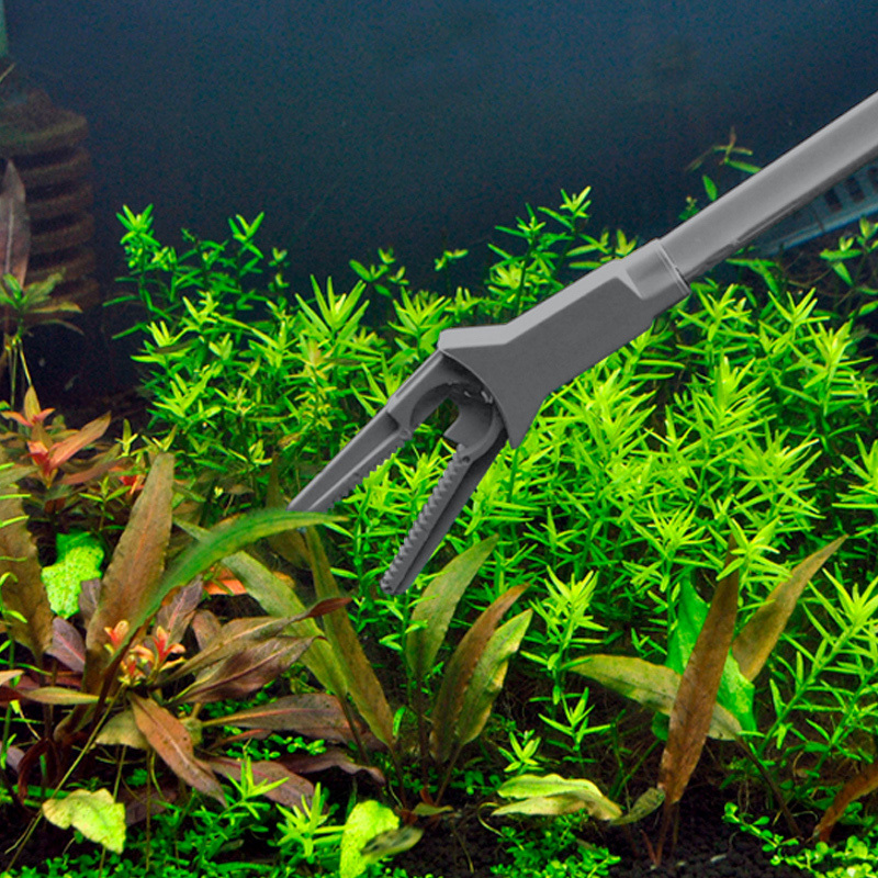 鱼缸水夹水种植夹水族箱专用清理鱼喂食长型塑料夹子镊子钳