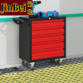 锦北汽修工具车移动工具柜多功能工具箱 标配【黑红】五抽工具车