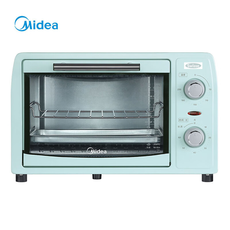 美的(Midea) 家用小烤箱 上下石英 管均匀烘焙 12L 多功能迷你烤箱PT12B0 淡雅绿
