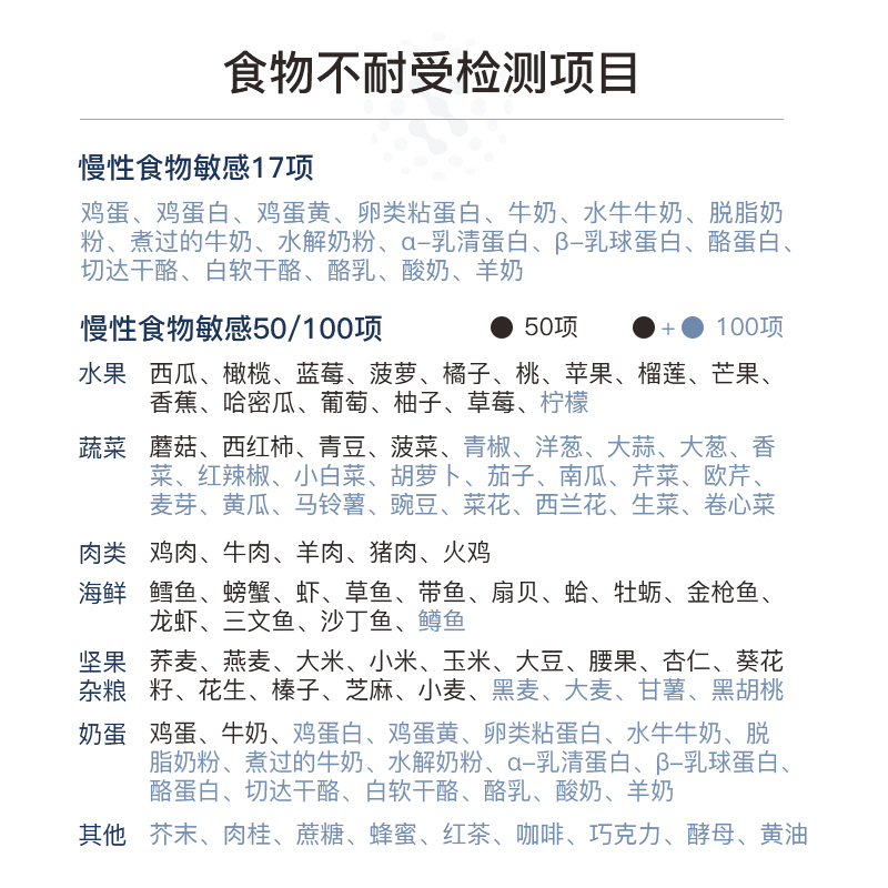 赛途检验食物不耐受检测IgG急性食物过敏源原IgE筛查100项居家采样