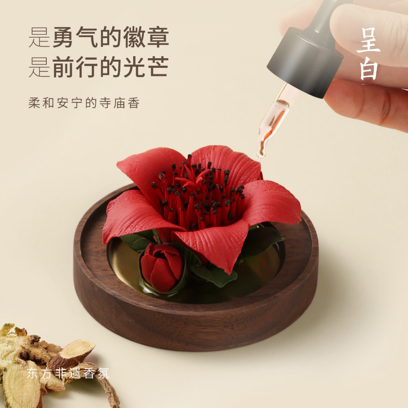 呈白 十二花神系列 超吉木棉非遗瓷花 香薰礼盒高清大图